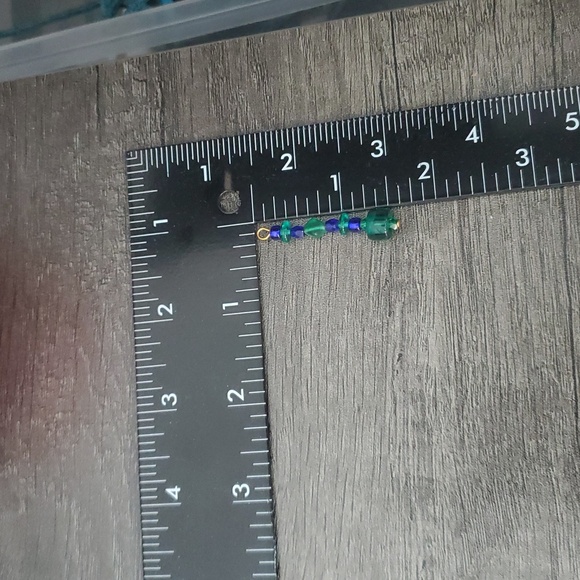 Artisan Sea Blue Beaded Pendant P311 - Picture 3 of 3